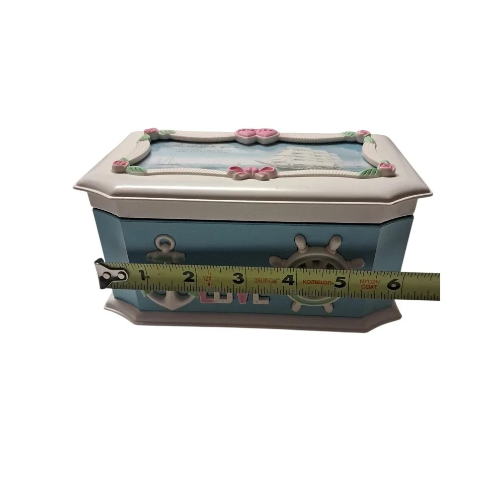 Blue Dancing Ballerina Couple Musical Jewelry Storage‎ Box